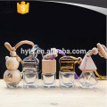 pretty decorate wooden cap car perfume bottle